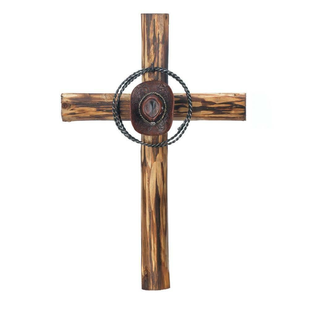15" Cowboy Hat Wood Wall Cross By Wings of Devotion
